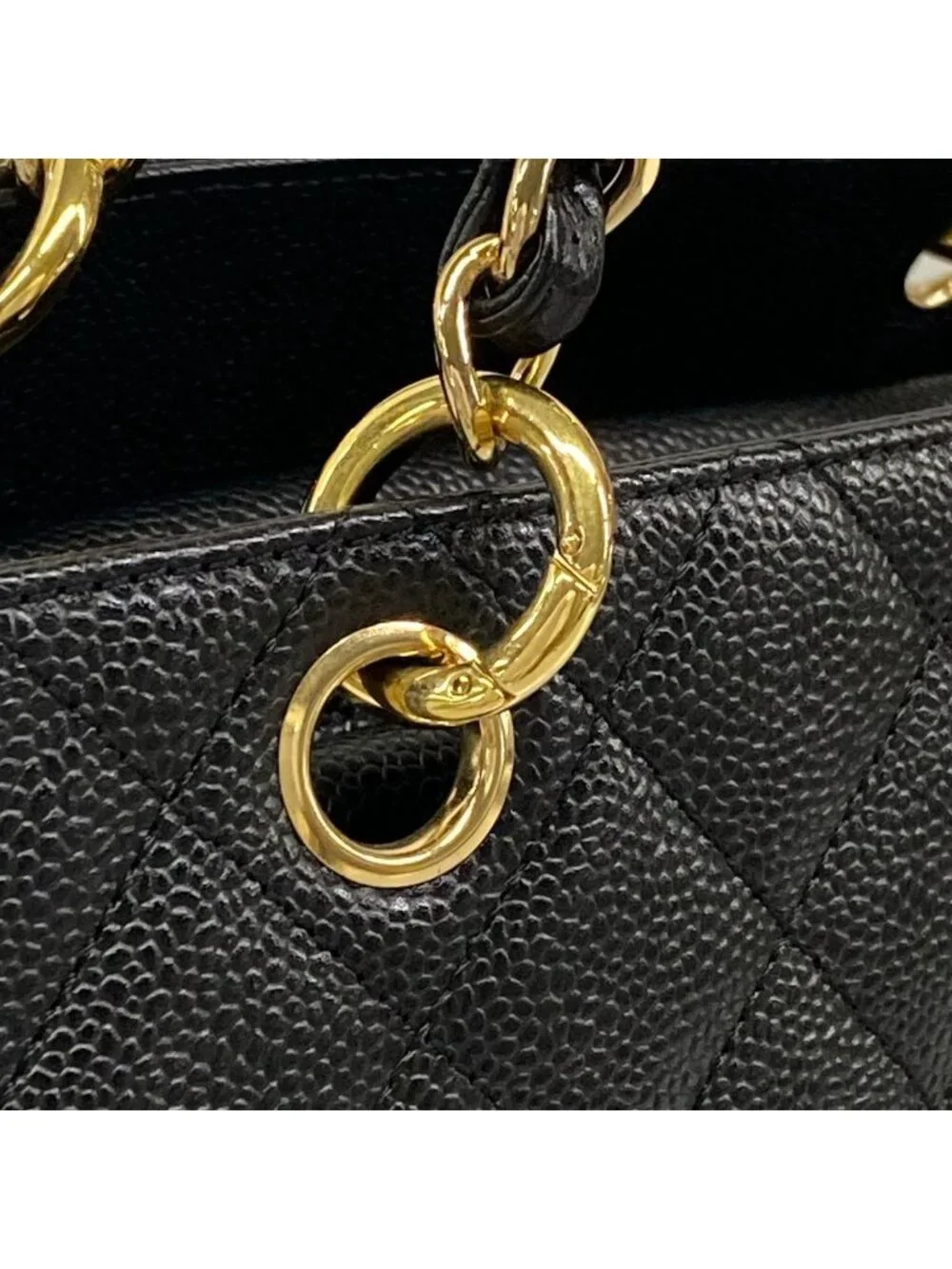 Chanel Shoulder Bag Petit Timeless Tote Quilted Black Chain Gold